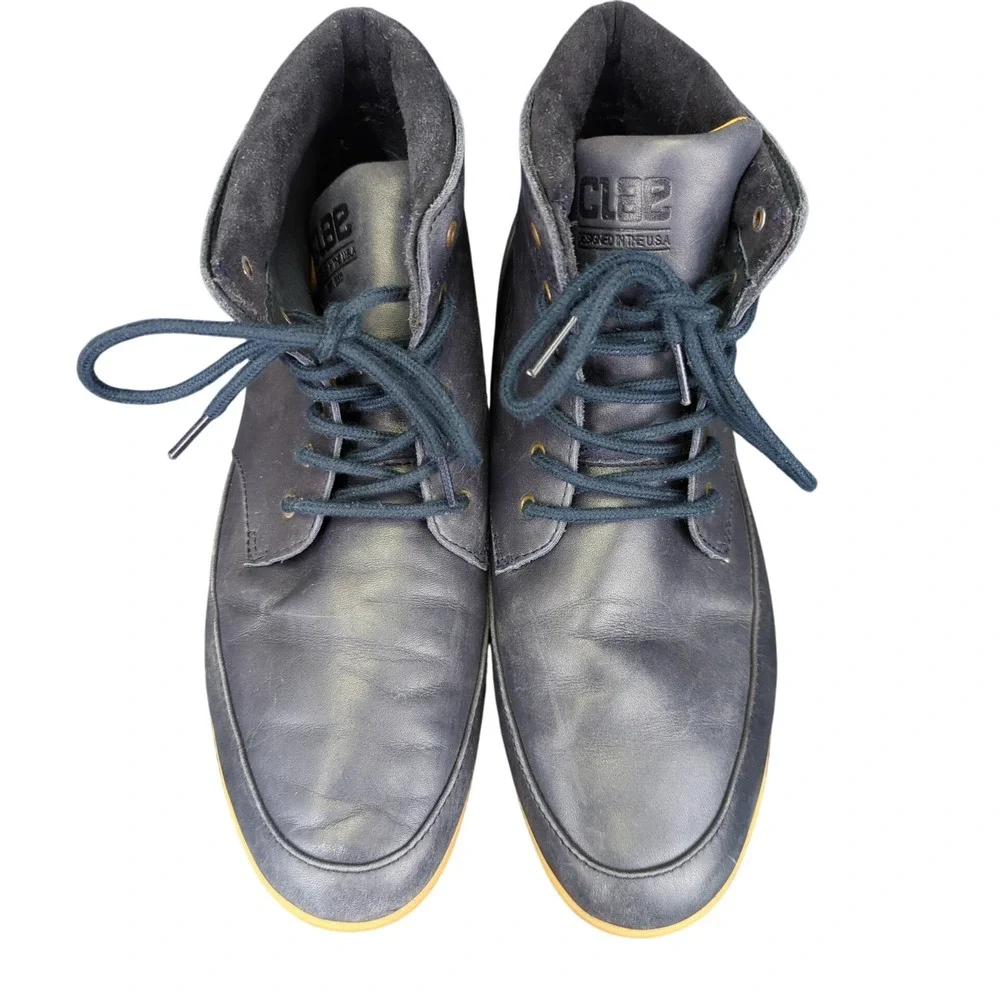 CLAE Hamilton‎ Leather Chukka Boots Mens Size 9.5 Navy Blue Casual